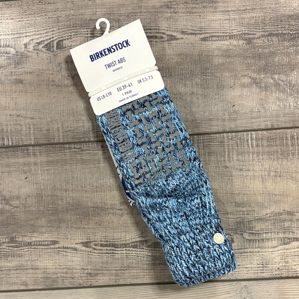 Birkenstock Twist ABS Blue Knit Socks Grips NWT Women’s US 8-10/EU 39-41